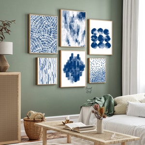 Blue Gallery Wall Art Prints Digital Download, Abstract Wall Art ...