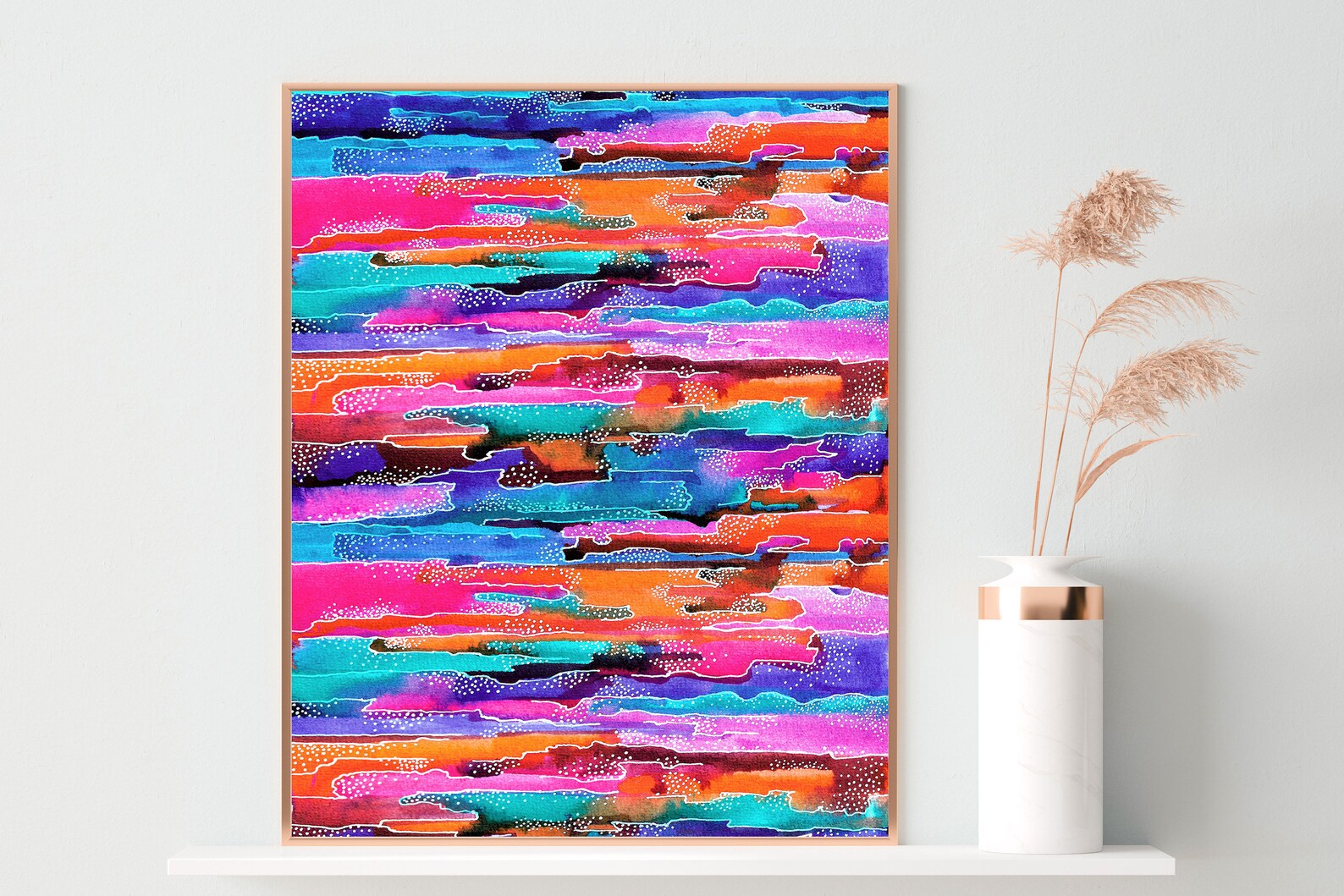 Abstract art print bright colour wall art abstract landscape Etsy