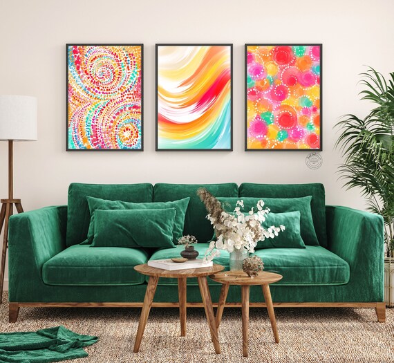 Colorful Abstract Room Bright Colorful Living Room