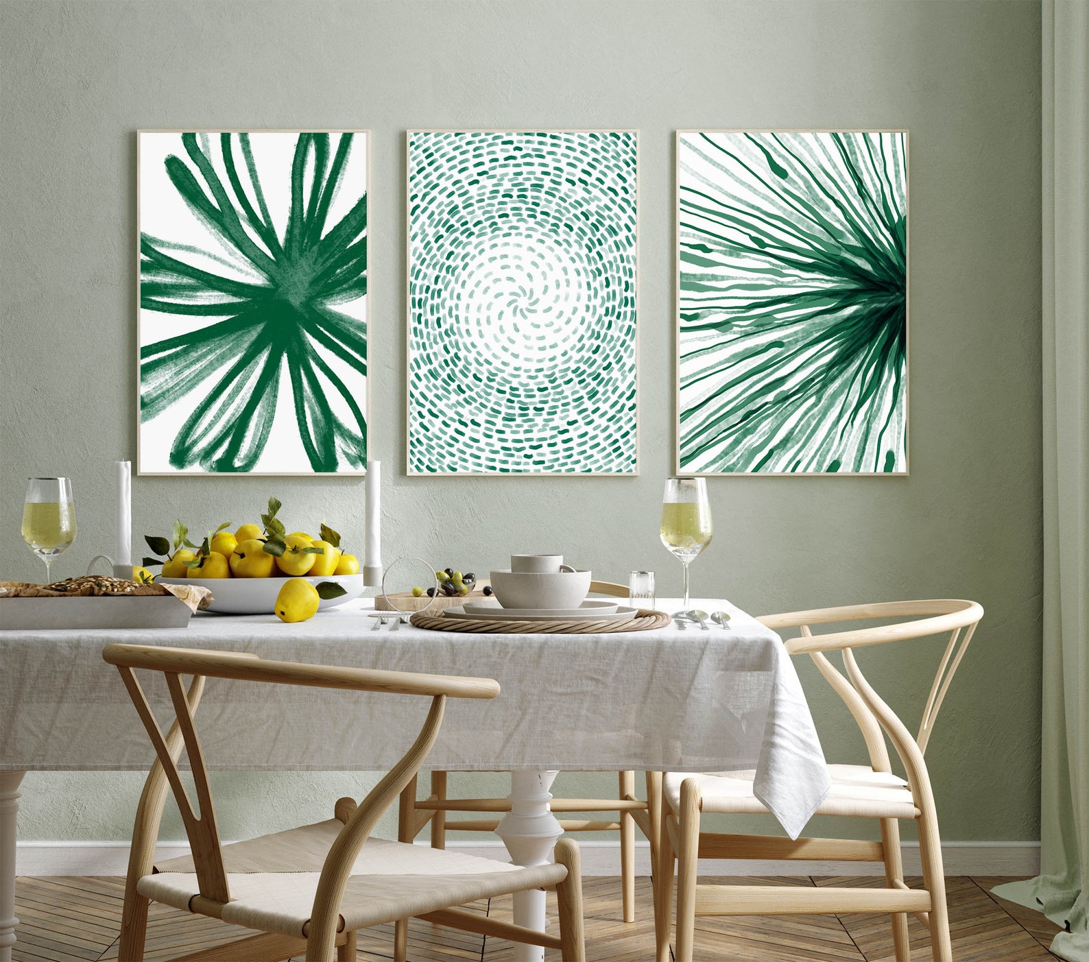 Emerald Green Abstract Art Abstract Wall Art Green Modern Etsy