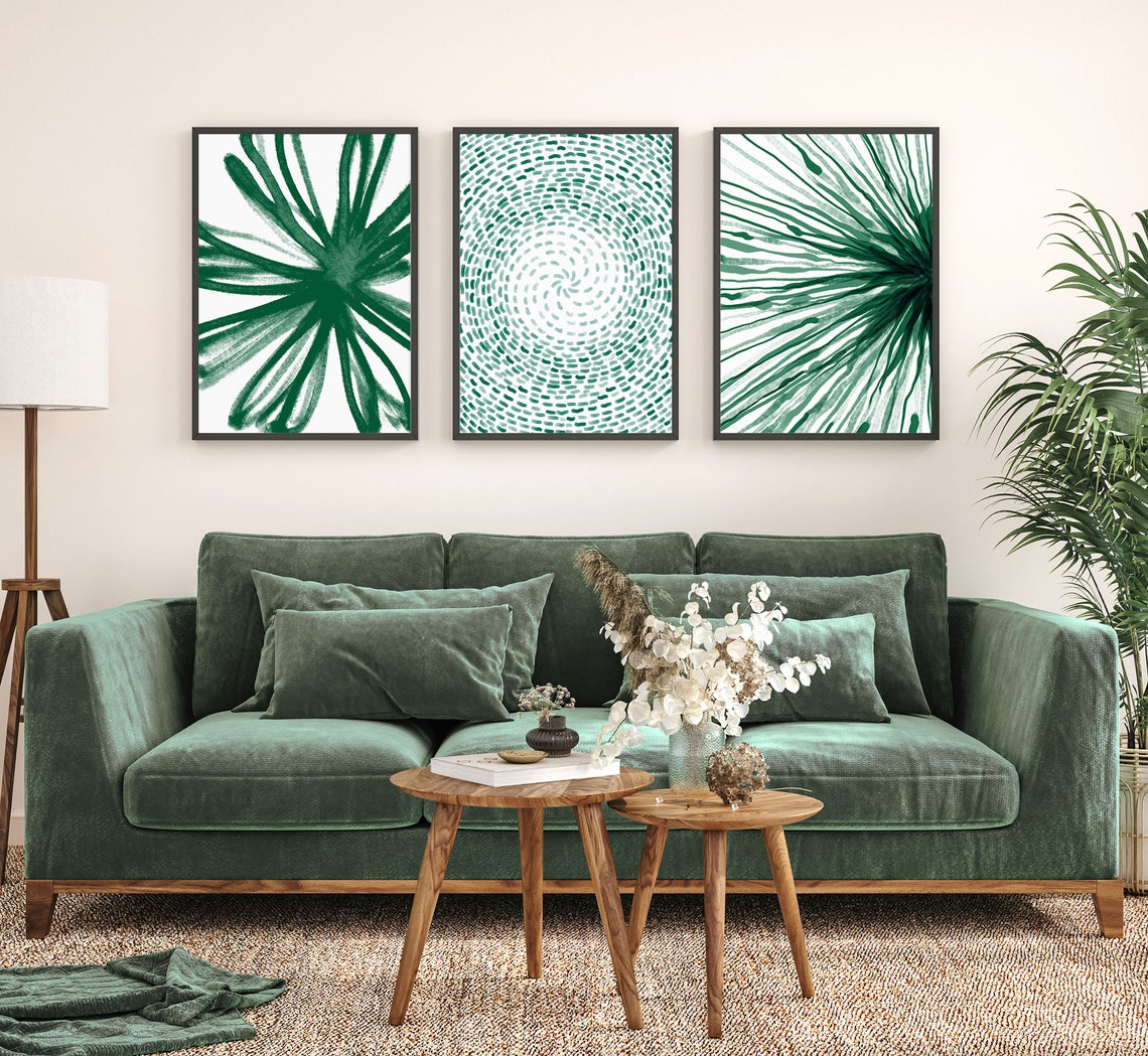 Emerald Green Abstract Art Abstract Wall Art Green Modern Etsy