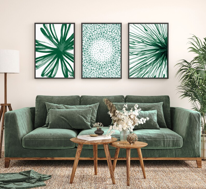 Emerald Green Abstract Art Abstract Wall Art Green Modern Etsy