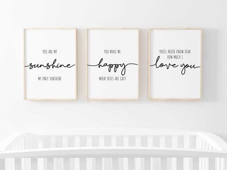 You Are My Sunshine Nursery Decor Prints Baby Wall Art Etsy