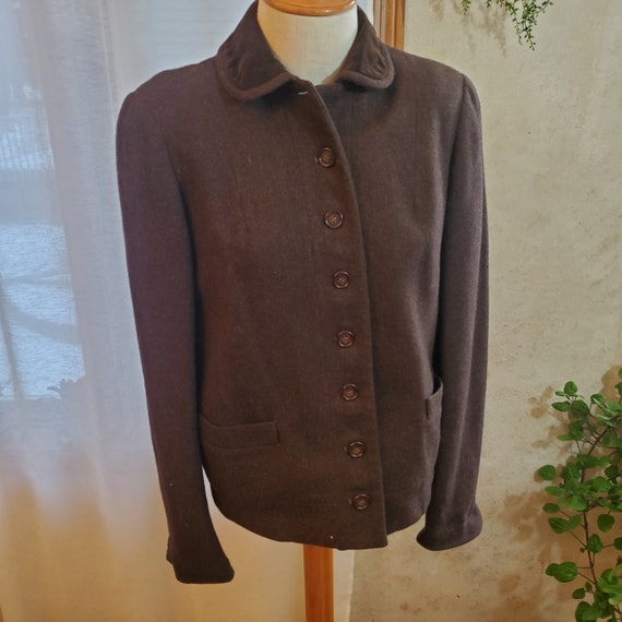 Vintage Peter Pan Collar women's wool coat