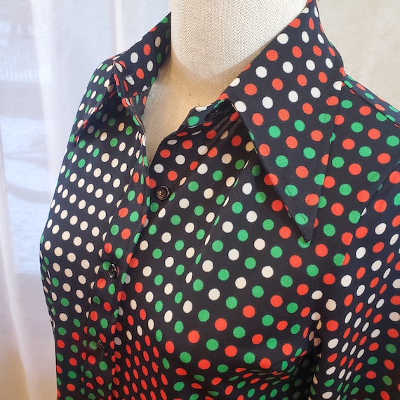 Groovy Christmas polyester mens womens disco shirt