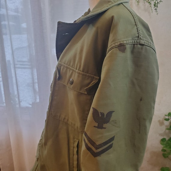 Vintage Lined Military Style Jacket