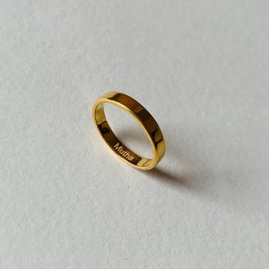 Personalized Engraved Rings, 925 Sterling Silver Ring, Handwritten Gifts, Wedding Band, Gold Ring band, Silver Band, Secret message ring