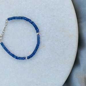 Tanzanite Gemstone Bracelet, December Birthstone Bracelet, Sterling Silver Birthstone Jewelry, Birthday Gifts for Women, Handmade Bracelet