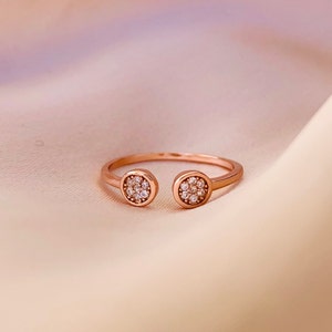 Open Band Ring • Stacking Ring • Everyday Minimalist Ring  • Stackable with Engagement or Wedding Ring • Diamond Open Cuff Ring
