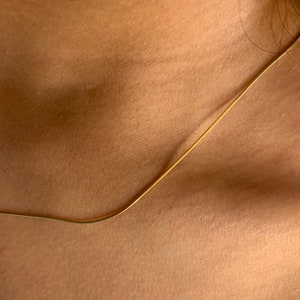 Thin Dainty Gold Snake Chain, Minimalist Gold Necklace Choker, Layering Necklace, Thin Herringbone Chain, Simple Chain Necklace