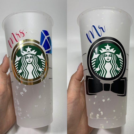 2 PK MR. & MRS. 24 Oz Reusable Cup ,pretty Inspired Gifts, Personalized  Gifts, Starbucks Cup ,free Gift With Purchase, Custom - Etsy