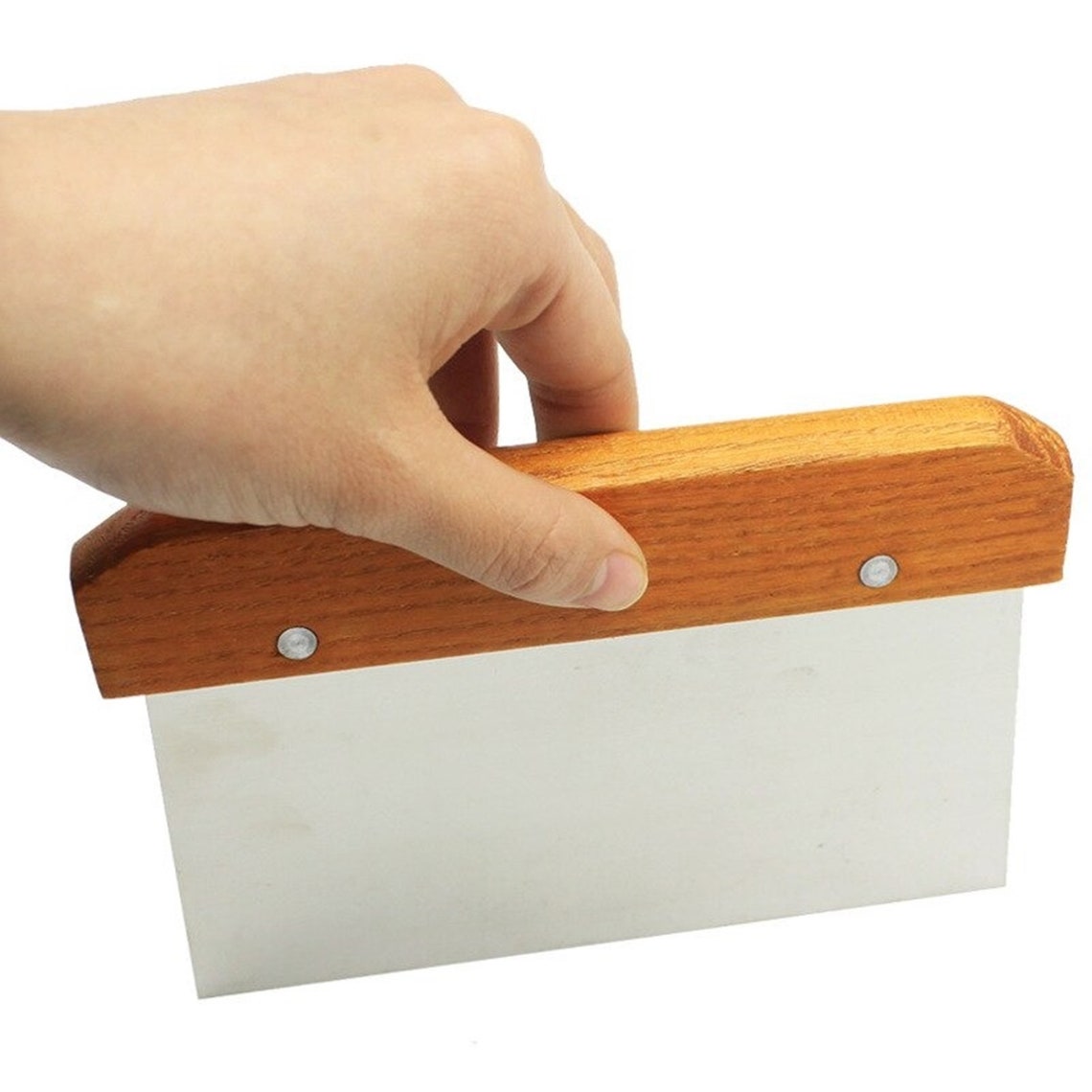 Dough Cutter Stainless Steel Dough Scraper With Wooden Handle Etsy