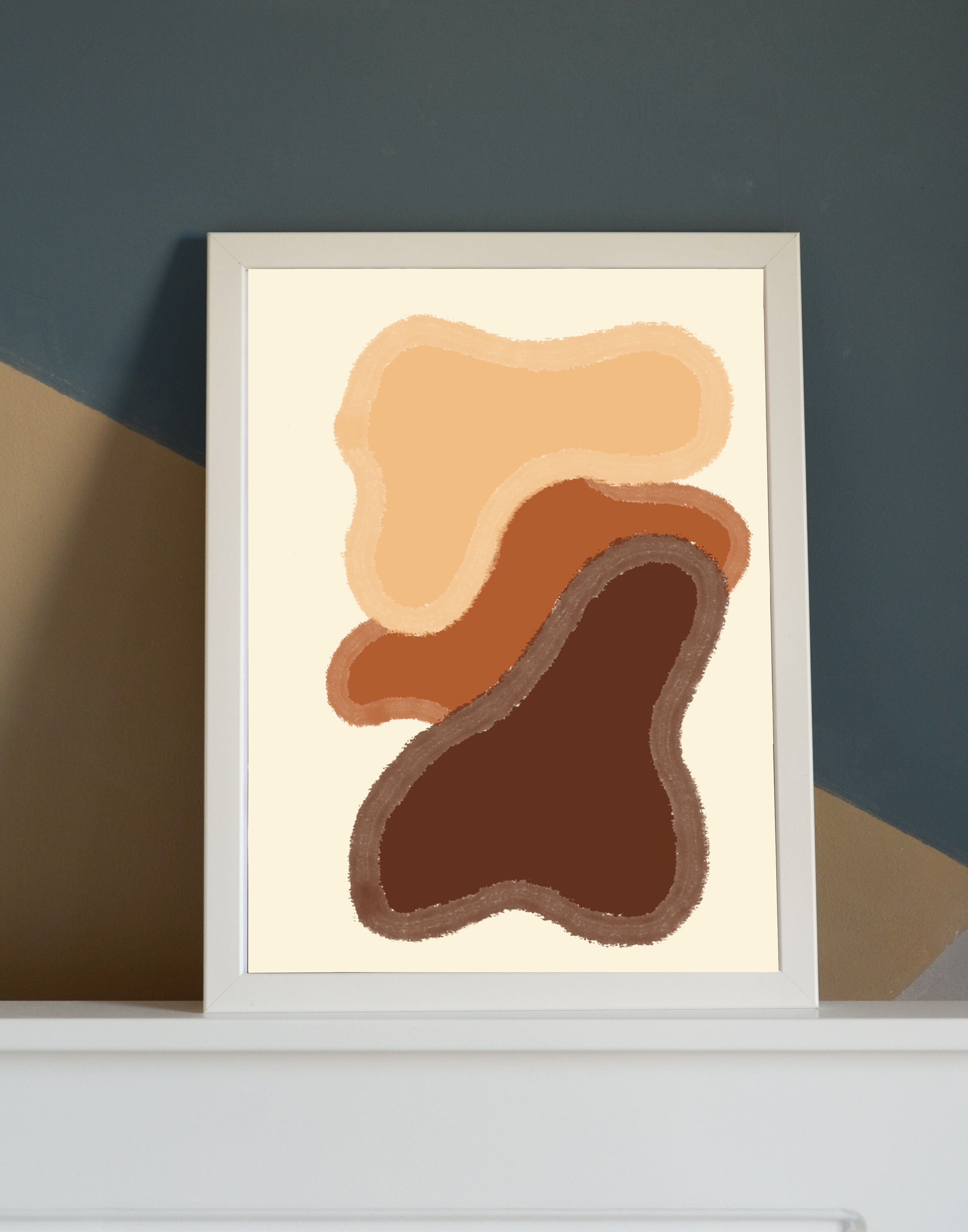 Original Wall Art, Digital Download, Brown Abstract Art, Minimalist