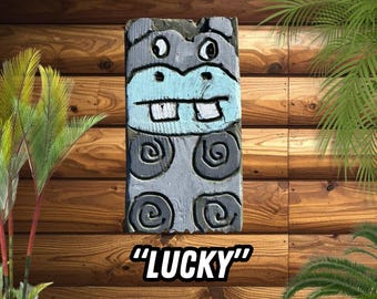 Lucky - Hippopotame à découper mural
