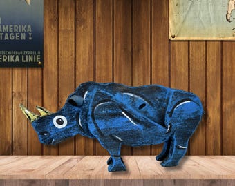 Ryan le rhinocéros - Sculpture sur bois par le skipper Kevin