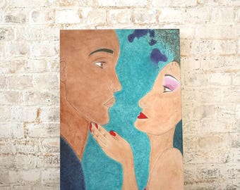 Lámina artística "El amor de una mujer", arte mural, decoración del hogar, arte romántico, obras de arte, arte figurativo, láminas artísticas