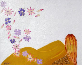 Lámina artística de la Diosa de las Flores, Arte mural, Decoración del hogar, Arte floral, Obra de arte, Arte figurativo, Impresiones artísticas, Diseño moderno