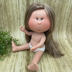 Doll ONLY - Mia 12&quot; | Nines d&#39;Onil | Custom LONG Highlighted Brunette Hair | with | Underwear ONLY | undressed