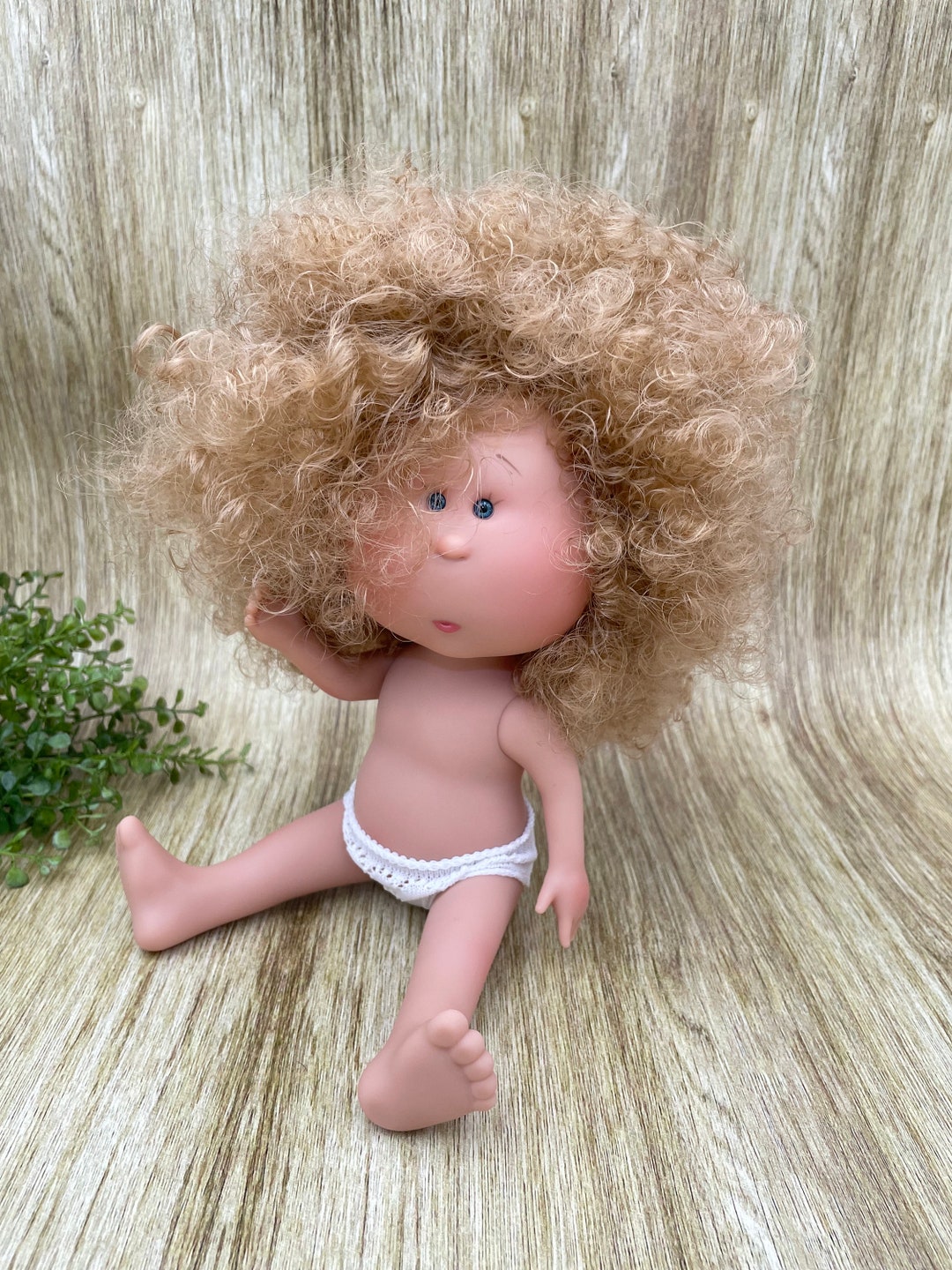Doll ONLY - Mia 12" | Nines D'onil | Custom Extra Tight CURLY Blonde Hair | Frizzy Hair | With
