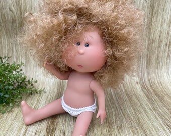 Doll ONLY - Mia 12" | Nines d'Onil | Custom Extra Tight CURLY Blonde Hair | Frizzy Hair | with | Underwear ONLY | Undressed