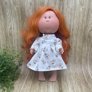 Doll Clothes - Mia 12&quot; | Nines d&#39;Onil | Handmade | Dress | Colorful | Summer | Ivory | Dandylion | Floral