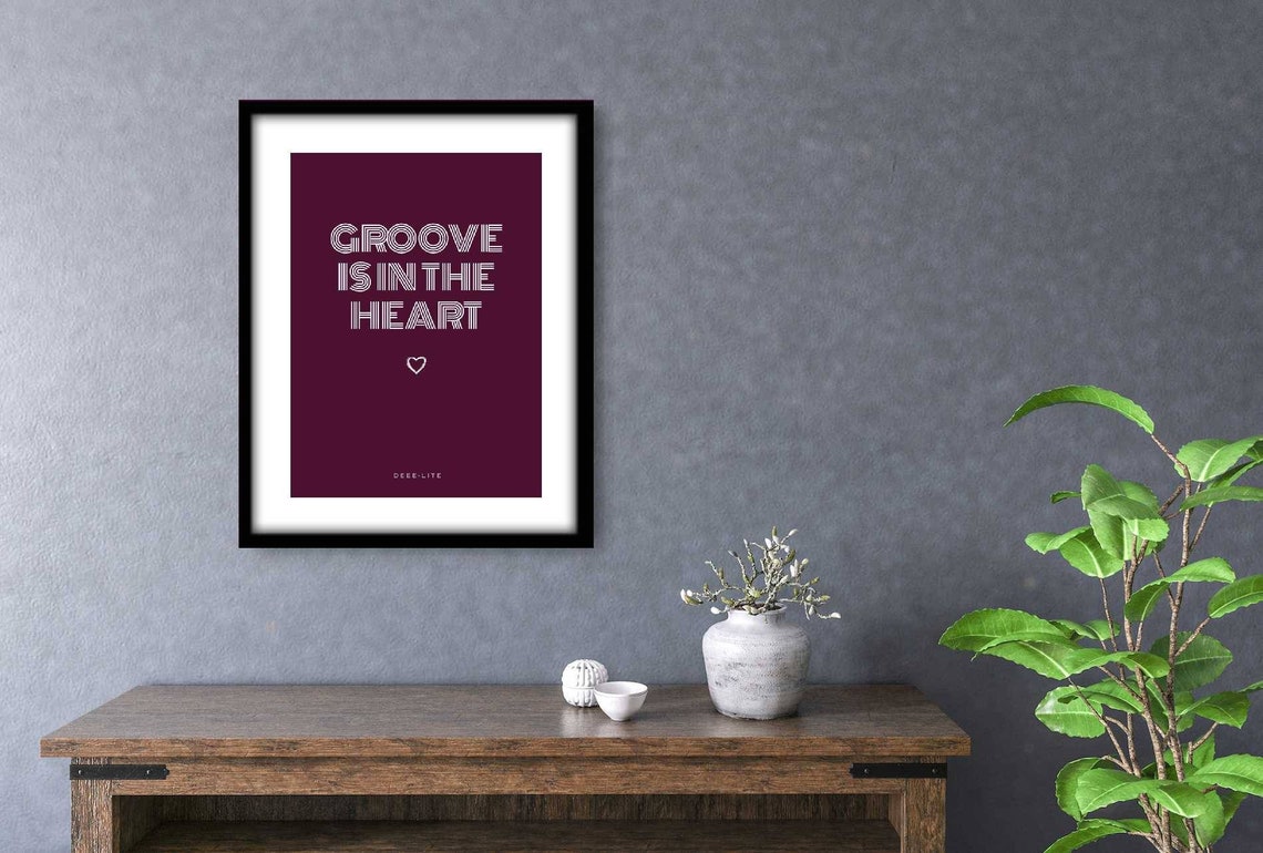 Groove is in the Heart Song Lyrics Print Picture Art Wall Etsy