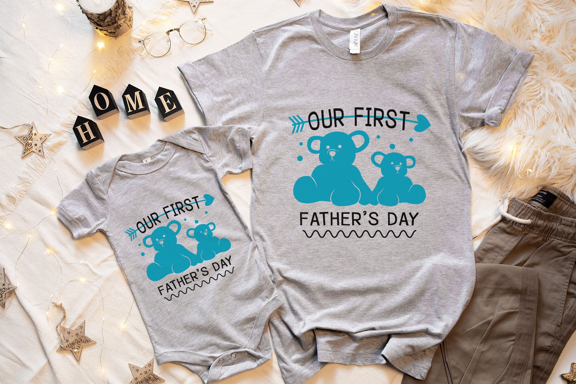 Download Our First Fathers Day SVG Daddy Bear SVG Daddy and me SVG | Etsy