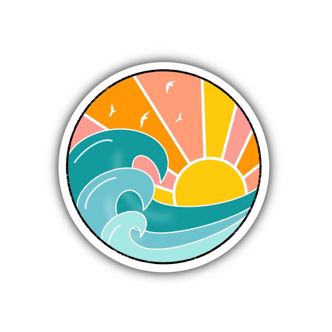 Ocean Sunset Sticker | Etsy