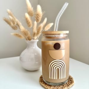 Boho Beer Can Glass | Boho Gift | Boho Pint Glass | Boho Decor | 16 Fl Oz