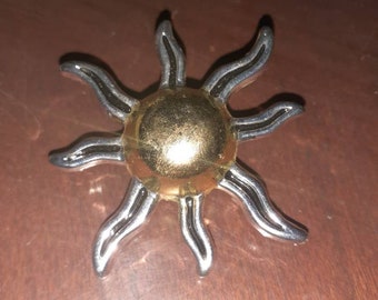 Sun Lapel Pin with Backing NEW Button Broach Beach Sunshine 