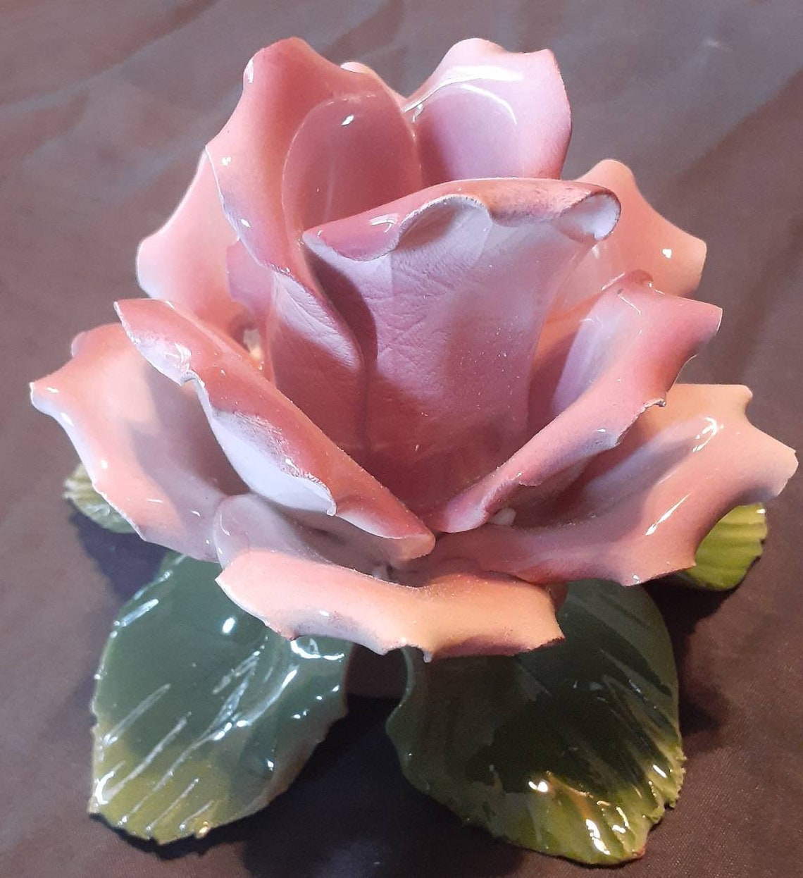 Vintage Ceramic Rose Candlestick Holders Etsy