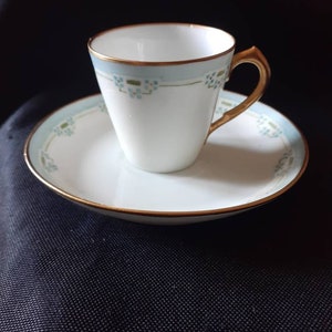 JinGlory Blue Tea Cupfloral Tea Cup and Saucer Setbone China Tea Setcoffee Cuptea Set for Adults/friends/women/men7oz, 10.5x5.8