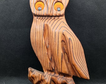 Vintage Witco Wooden Owl Wall Art