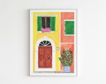 A4 / A3 Tuscany Street Watercolour Art Print