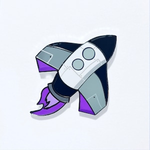 Asexual Spaceship Enamel Pin