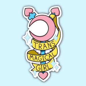 Trans Magical Girl, Trans Magical Boy, Trans Magical Enby Sticker