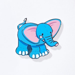 Trans Elephant Subtle Pride Plushies Pin