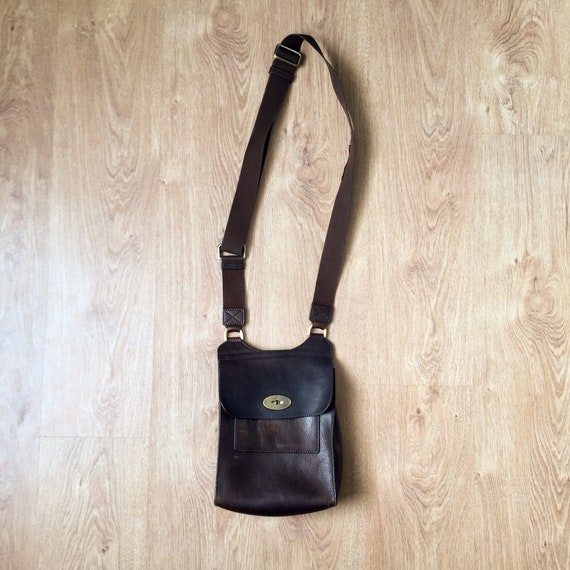 Vintage Brown Leather Mulberry Bag 80s / size midd