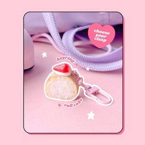 Erdbeer Brötchen Kuchen Schlüsselanhänger: Decoden Kawaii Harajuku Schlüsselanhänger