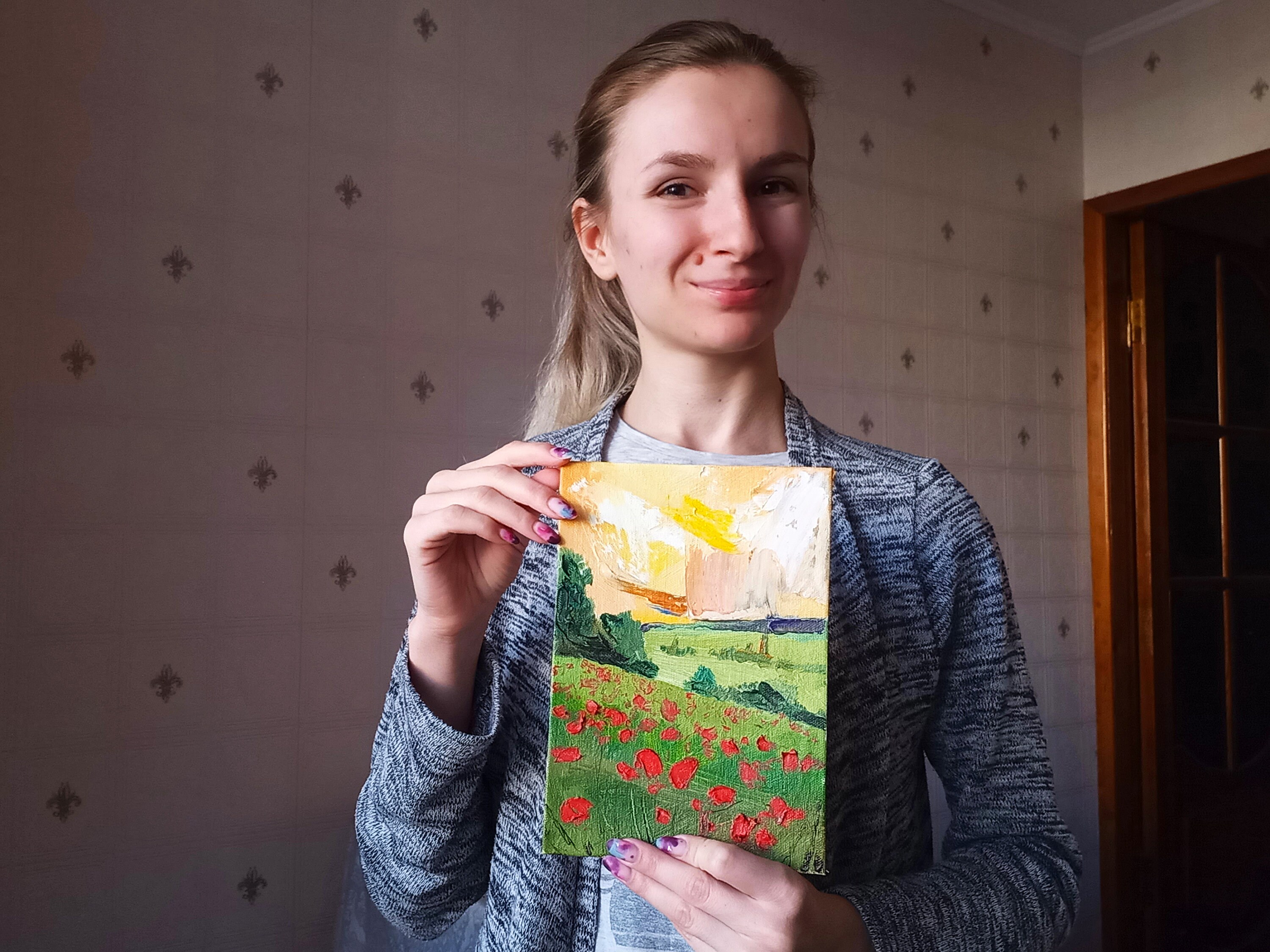 California Poppy Field Painting Landscape Original Art Etsy