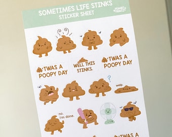 Sometimes Life Stinks Sticker Sheet | Functional Stickers