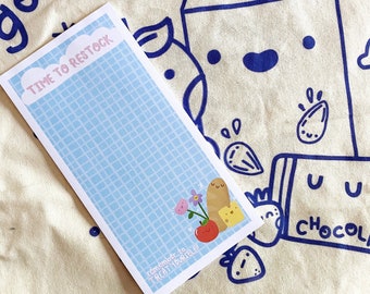 Time to Restock Notepad | Shopping List - Notepad | Cute Illustration