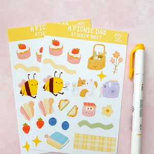 A Picnic Day Sticker Sheet Cute Journal Stickers image 1
