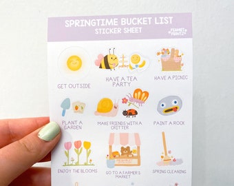 Springtime Bucker List Stickers | Journal Stickers