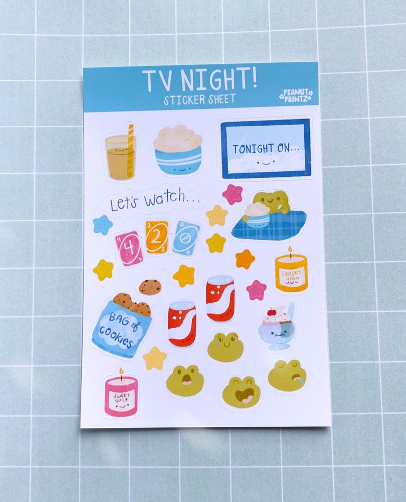 TV Night Sticker Sheet zdjęcie 1