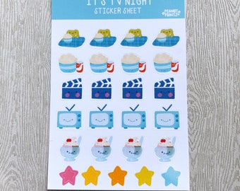 It’s TV Night Sticker Sheet | Planner Sticker Sheet