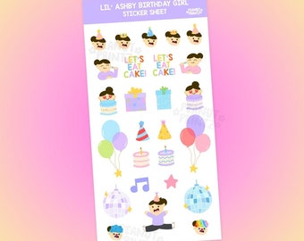 Birthday Planner Sticker | Lil' Ashby Birthday Girl Sticker Sheet