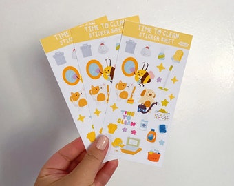 Time to Clean Sticker Sheet | Planner Stickers