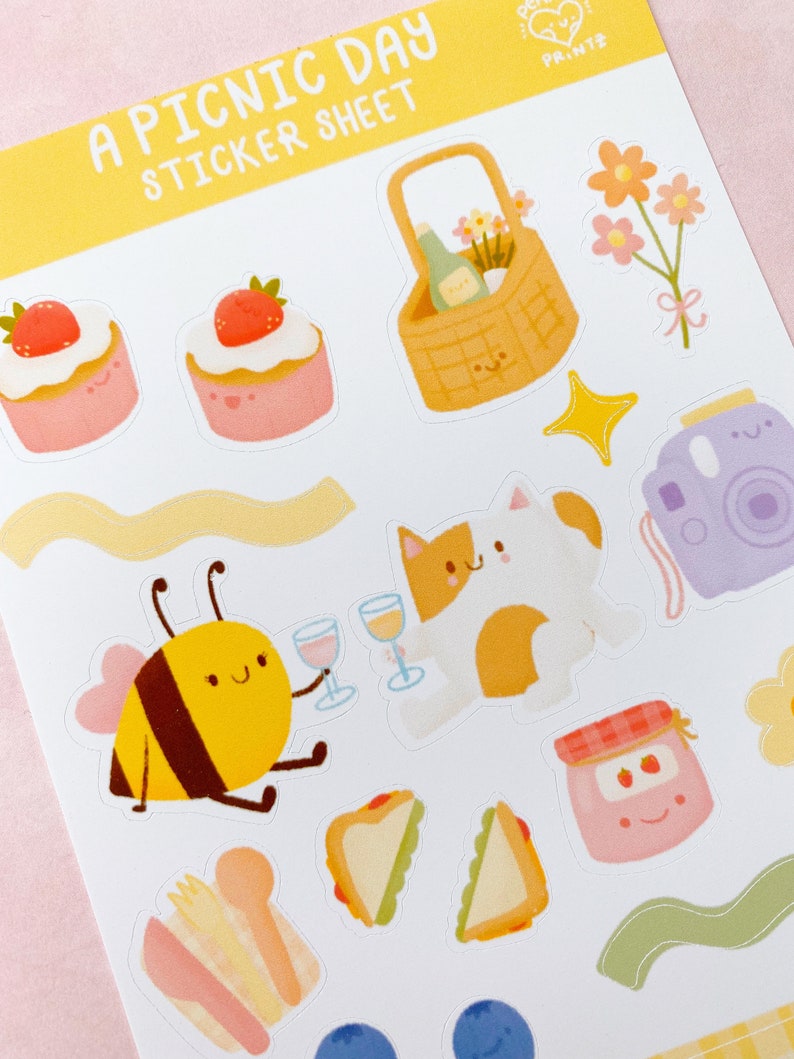 A Picnic Day Sticker Sheet Cute Journal Stickers image 3