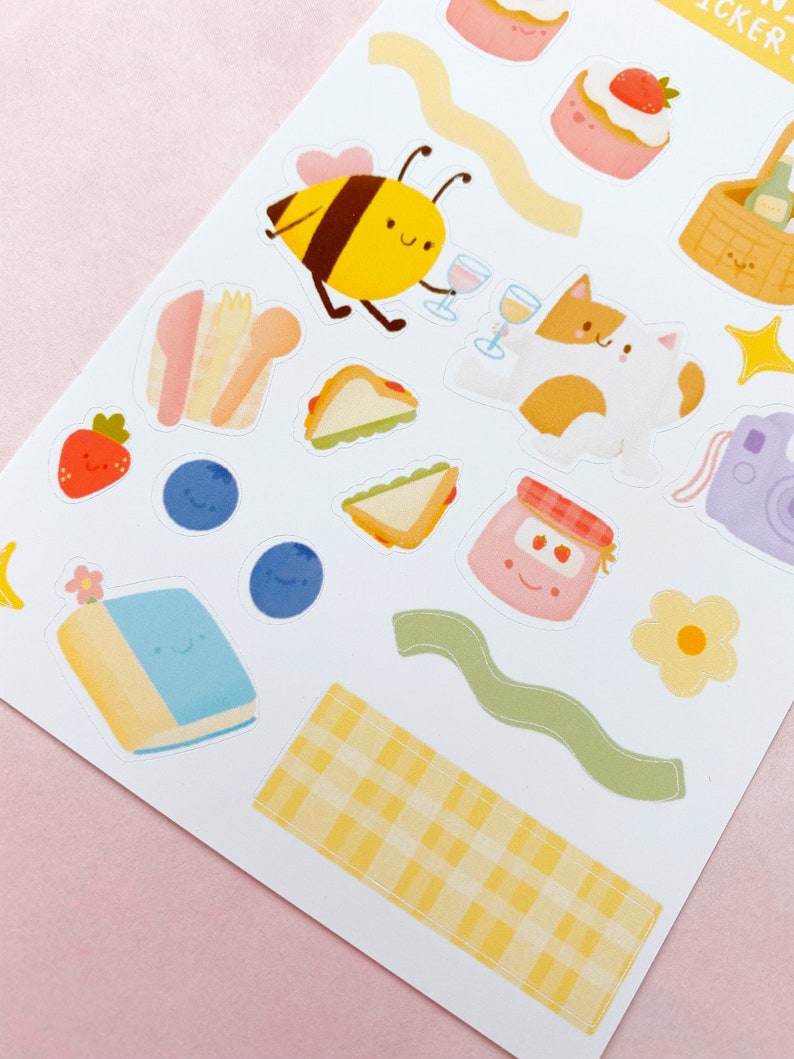 A Picnic Day Sticker Sheet Cute Journal Stickers image 4